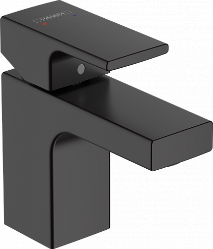 Смеситель для раковины Vernis Shape 70 со сливным гарнитуром, матовый черный (71560670)