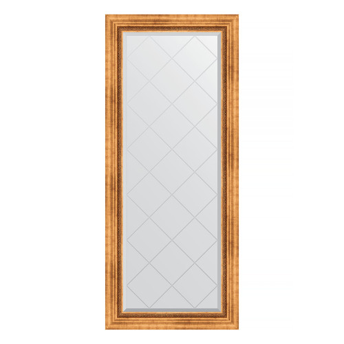 Зеркало настенное с гравировкой EVOFORM в багетной раме римское золото, 66х156 см, BY 4146