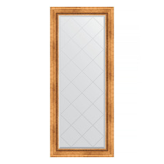Зеркало настенное с гравировкой EVOFORM в багетной раме римское золото, 66х156 см, BY 4146