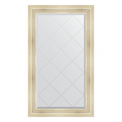 Зеркало настенное с гравировкой EVOFORM в багетной раме травленое серебро, 79х134 см, BY 4246