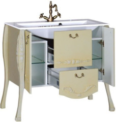 Тумба с раковиной Aquanet Виктория 90 олива