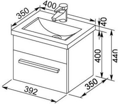 Тумба под раковину Aquanet Нота 40 венге
