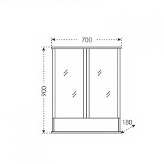 Зеркальный шкаф СанТа Вегас 70