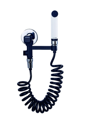 Гигиенический набор KAISER  с клапаном,  шланг ПВХ пружина до 2м черный, в коробке (SH-354)