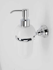 Stil Haus Smart, настенный керамический дозатор, цвет хром - золото - белая керамика