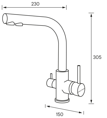 Смеситель для кухни Paulmark ESSEN, серый металлик, 213011-402, Paulmark