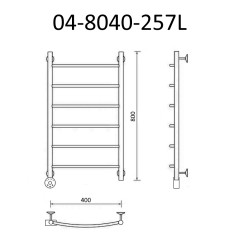 Полотенцесушитель электрический ВИД 4 80х40 левый, эко г/г, Маргроид