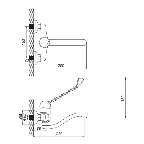 Смеситель для хирургического умывальника Iddis CG53654C
