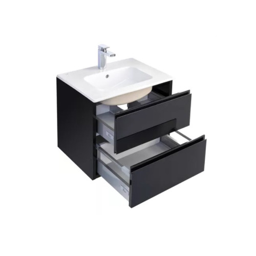 Тумба под раковину AQUATON Римини 60, подвесная, черный глянец (1A226601RN950)