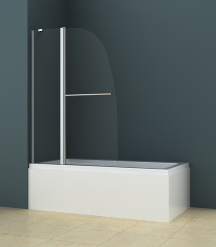 Шторка для ванны складная Azario Boston 100х140 цвет профиля хром (AZ-142TB)