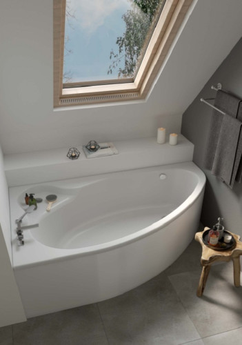 Ванна акриловая асимметричная Santek Эдера 170х100, левосторонняя, белая