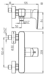 Смеситель Paini Parallel 47CR511