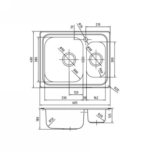Кухонная мойка Iddis Strit STR60PXi77