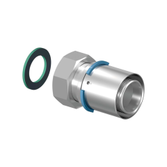 Штуцер Uponor S-Press 40-G1 1/2&quot;НГ с накидной гайкой, латунный