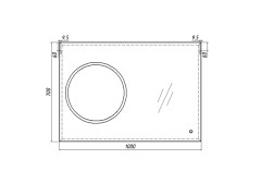 Зеркало Eclipse 100 black с подсветкой Sansa