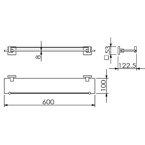 Стеклянная полка Langberger Ledro 11851A прямая