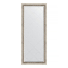 Зеркало настенное с гравировкой EVOFORM в багетной раме римское серебро, 66х156 см, BY 4147