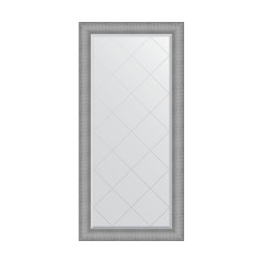 Зеркало настенное с гравировкой EVOFORM в багетной раме серебряная кольчуга, 77х159 см, BY 4547