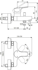 Смеситель для ванны Ideal Standard Cerabase хром (BC843AA)