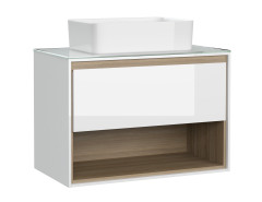 Тумба под раковину подвесная Cersanit LOUNA 80 со столешницей белый