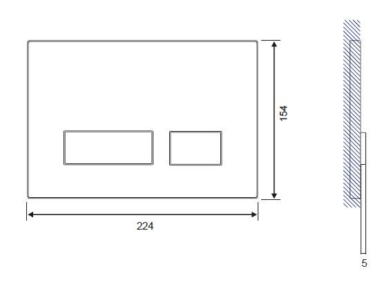 Кнопка смыва Cersanit MOVI 22.4хх15.4 для инсталляции, пластик, цвет Хром (PBUMOV/Cg)
