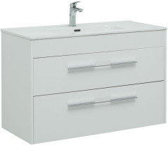 Тумба под раковину Aquanet Августа 100 белый (ручка хром)