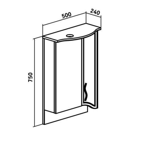 Зеркальный шкаф Runo Севилья 50