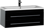 Тумба под раковину Aquanet Верона 100 черный (подвесная 2 ящика)