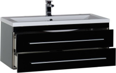Тумба под раковину Aquanet Верона 100 черный (подвесная 2 ящика)