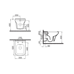 Подвесной унитаз Kale MOOD 2.0, безободковый с функцией биде с сиденьем микролифт SLIM