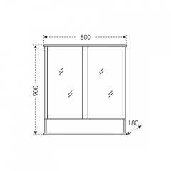 Зеркальный шкаф СанТа Вегас 80