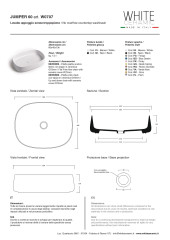 White Ceramic Jumper, накладная прямоугольная раковина 60x40x13h см, цвет черный матовый
