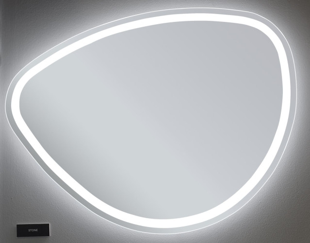 Xpertials STONE, овальное зеркало 80х70 см, LED свет, вкл/выкл с диммером