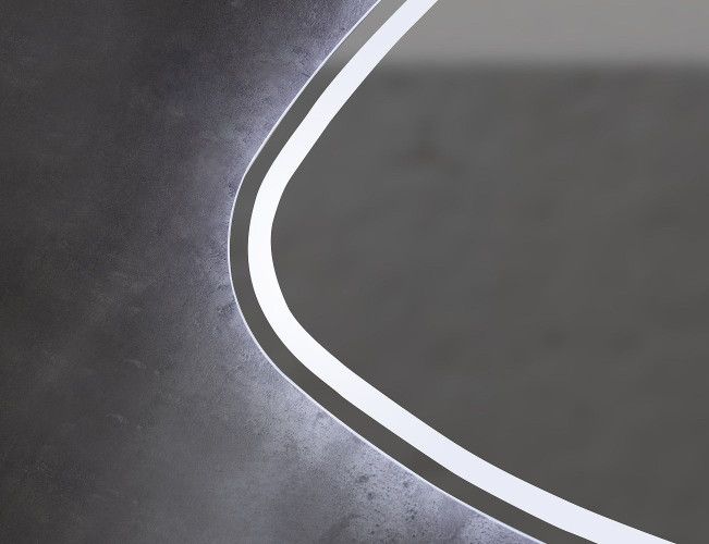 Xpertials STONE, овальное зеркало 80х70 см, LED свет, вкл/выкл с диммером