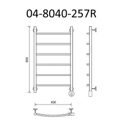 Полотенцесушитель электрический ВИД 4 80х40 правый, эко г/г, Маргроид