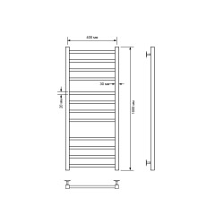 Полотенцесушитель водяной Comfysan Pioli-K W-10 100/40, черный