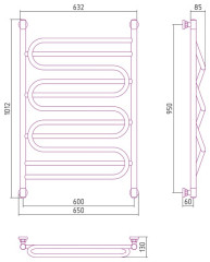 Водяной полотенцесушитель Сунержа Иллюзия+ 950x600