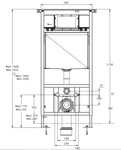 Инсталляция Azario для подвесного унитаза 3/6л. (AZ-8010-1000)
