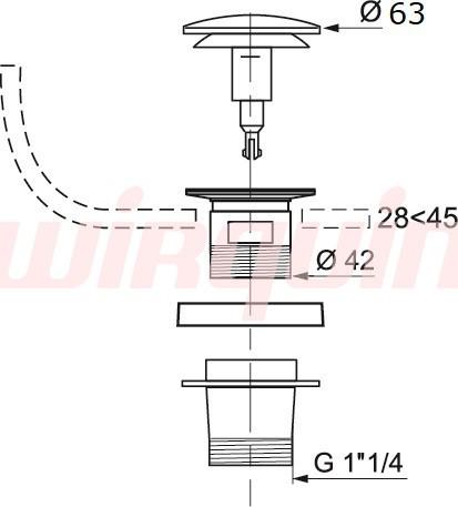 Выпуск "QUICK CLAC" с крышкой из нержавеющей стали (0717647)