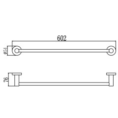 Держатель для полотенец прямой Savol S-005624 сатин