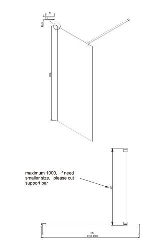 Душевая перегородка Ambassador Waik-in 15031112 (1200x2000)