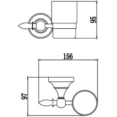 Стакан керамический с настенным держателем Savol S-06858B золото