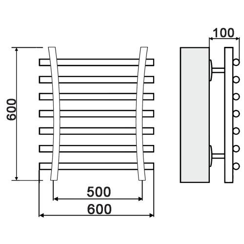 Полотенцесушитель Ника BAMBOO ЛБ-8 60/50