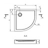 Душевой поддон Santek ПАЛЕРМО, акрил, четверть круга 80х80 белый