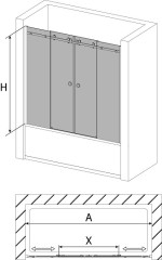 Шторка на ванну Avek Gold CX 10440 150x150