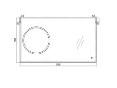 Зеркало Eclipse 120 black с подсветкой Sansa