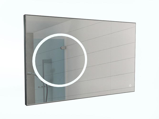 Зеркало Eclipse 120 black с подсветкой Sansa