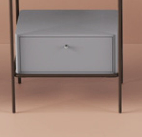 Ящик деревянный выдвижной Artceram Fuori scala 506х355хh22 см для металлической консоли цвет platinum