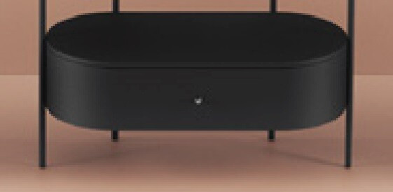 Ящик деревянный выдвижной Artceram Flair 4.0 89х42хh215 см для металлической консоли цвет черный матовый