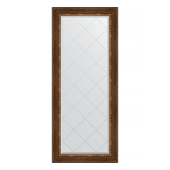 Зеркало настенное с гравировкой EVOFORM в багетной раме римская бронза, 66х156 см, BY 4148